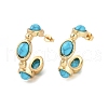 Ion Plating(IP) 304 Stainless Steel C-Shaped Stud Earrings EJEW-Z068-28G-1