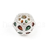 Hollow Rack Plating Brass Colorful Cubic Zirconia Beads KK-L236-14S-2