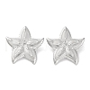 304 Stainless Steel Starfish Stud Earrings EJEW-D281-22S-1