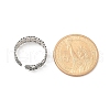 Sterling Silver Open Cuff Rings for Women RJEW-R008-01AS-06-5