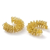 304 Stainless Steel Wire Wrap Half Round Stud Earrings for Women EJEW-K244-05G-1