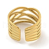Ion Plating(IP) 304 Stainless Steel Open Cuff Ring RJEW-A043-27G-3