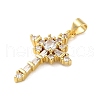 Brass Micro Pave Cubic Zirconia Pendants KK-A212-02B-G-2