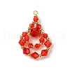 Imitation Austrian Crystal Beads with Eco-Friendly Copper Wire and Brass Beads Pendants PALLOY-JF03285-04-1