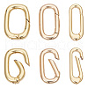 HOBBIESAY 6Pcs 3 Styles Brass Spring Gate Rings KK-HY0003-60-1