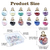 36Pcs 5 Styles Glass Pendants GLAA-YW0003-52-2