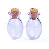 Oval Glass Cork Bottles Ornament AJEW-O032-03H-1