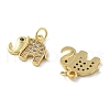 Brass Micro Pave Cubic Zirconia Pendants KK-C092-18A-G-2
