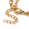 Ion Plating(IP) 304 Stainless Steel Double Layered Chains Multi-strand Bracelet with Star Charms for Women STAS-E154-10G-3