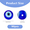 DICOSMETIC 98Pcs Evil Eye Handmade Lampwork Round Bead Strands LAMP-DC0001-20-2