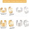 Unicraftale 24Pcs 4 Style 304 Stainless Steel Cuff Rings STAS-UN0032-75-5