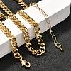 Brass Cuban Link Chain Necklaces for Women NJEW-U022-01G-3