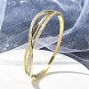 Ion Plating(IP) 304 Stainless Steel Polymer Clay Rhinestone Hinged Bangles for Women BJEW-A011-16G-1