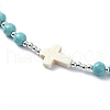 Synthetic Magnesite Rosary Bead Necklaces NJEW-TA00122-01-5