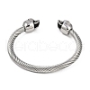 304 Stainless Steel Cuff Bangles for Women STAS-M023-12P-3