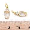 Brass Micro Pave Cubic Zirconia Charms KK-C051-09G-04-3