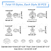 Unicraftale 300Pcs 10 Styles 304 & 201 Stainless Steel Fancy Bead Caps STAS-UN0042-71-4