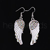 Rhinestone Wings Dangle Earrings WI-PW0001-056A-1