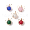 Copper Wire Wrapped Glass Pendants PALLOY-JF03410-1