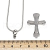 304 Stainless Steel Cross Pendant Pet Urn Ashes Necklaces NJEW-S455-02P-5
