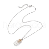 Copper Wire Wrapped Empty Glass Bottle Pendant 304 Stainless Steel Cable Chain Necklaces for Women Men NJEW-JN05275-4