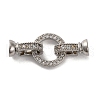 Brass Micro Pave Clear Cubic Zirconia Fold Over Clasps KK-A230-16P-1