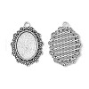 Vintage Tibetan Style Alloy Flower Pendant Cabochon Bezel Settings X-TIBEP-O006-03AS-1