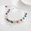 Bohemian Bell Alloy Colorful Enamel Tassel Anklets for Women FS-WG4DBF7-03-1