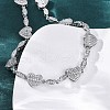 Heart & Horse Eye Brass Micro Pave Clear Cubic Zirconia Link Chain Necklaces for Women NJEW-G162-01P-2