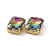 Rectangle Octagon Shape Sew on Glass Rhinestone DIY-E062-01G-03-3