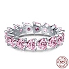 Rhodium Plated 925 Sterling Silver Pave Cubic Zirconia Finger Ring RJEW-F150-03B-03P-2