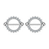 304 Stainless Steel Cubic Zirconia Nipple Rings WG0A897-05-1