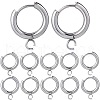 SUNNYCLUE 12Pcs 201 Stainless Steel Huggie Hoop Earring Findings STAS-SC0007-98P-1