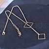Alloy Cable Chain Square Lariat Necklaces for Women WG98ABB-01-5