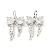 Rack Plating Brass Micro Pave Clear Cubic Zirconia Pendants KK-B093-01F-P-1