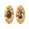 Oval Stainless Steel Stud Earrings EJEW-D303-01G-02-2