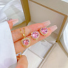 Brass Micro Pave Cubic Zirconia Pendant Necklace & Stud Earrings WG7AC39-50-1