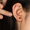 Vintage Stainless Steel Cubic Zirconia Flat Round Stud Earrings XR8423-1