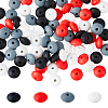 DICOSMETIC 2Bags 80Pcs Rondelle Food Grade Eco-Friendly Silicone Focal Beads SIL-DC0001-69A-1