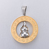 304 Stainless Steel Pendants STAS-P235-09GP-2