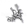 Tibetan Style Halloween Witch Alloy Pendants TIBEP-Q050-06AS-NR-3