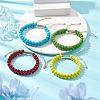 Round Synthetic Turquoise  Braided Bead Bracelets BJEW-JB11160-2