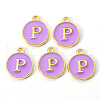 Golden Plated Alloy Enamel Charms ENAM-S118-10P-2