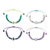 4Pcs Adjustable Nylon Cord Braided Bead Bracelets for Women Men BJEW-JB11297-2