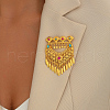 Bohemian Style Heart Brass Tassels Brooches for Women KV4703-1