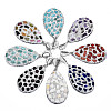 Polymer Clay Rhinestone Pendants RB-S056-11B-P-1