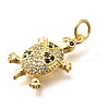 Brass Micro Pave Cubic Zirconia Pendants KK-B128-05G-2