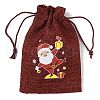 Christmas Theme Jute Cloth Storage Bags ABAG-F010-01B-05-2