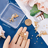 CREATCABIN 4Pcs 2 Style Brass Pave Clear Cubic Zirconia Butterfly Stud Earring Findings DIY-CN0002-73-3