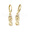 Brass Clear Cubic Zirconia Hoop Earrings EJEW-M045-01S-1
